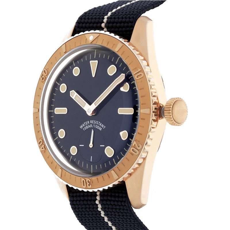 GD-1007 Gold Color Case And Bezel Mens Watch Fashion Style Diver Watch Nylon Band Sports Watches For Men