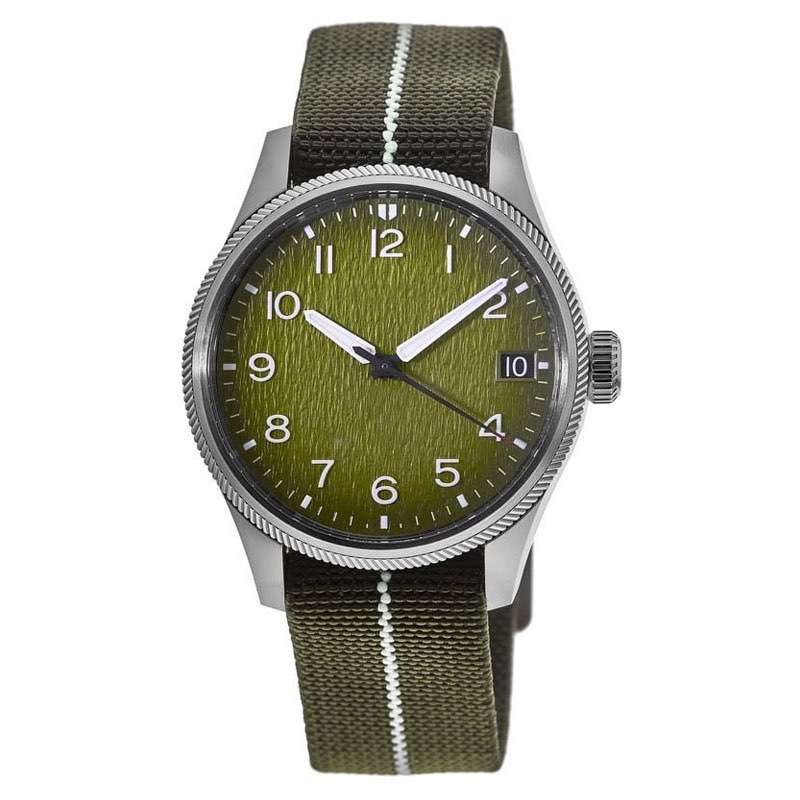 Unique Mens Watch With Green Dial Stainless Steel Case With Nylon Band Watches For Man Custom Logo  GM-7035