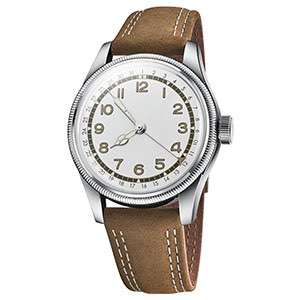 Matte White Dial With Brown Leather Band Mens Watches 3-Hands Watch For Men Watch Custom Logo GM-7042