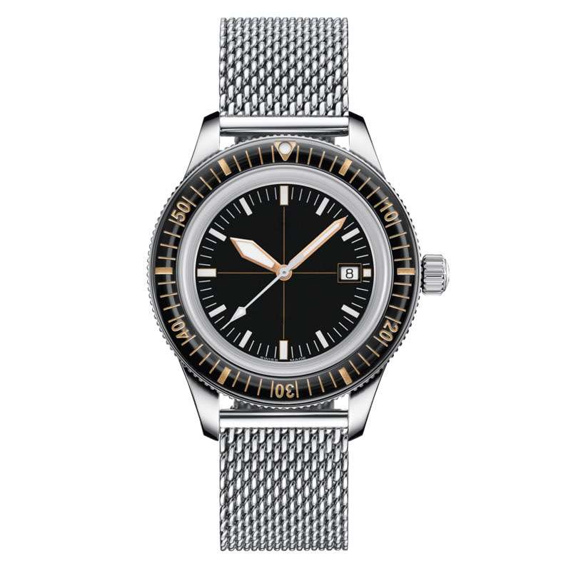 GD-1019 Special Bezel And Fashion Diver Watch With Mesh Band Custom Logo OEM Factory In China