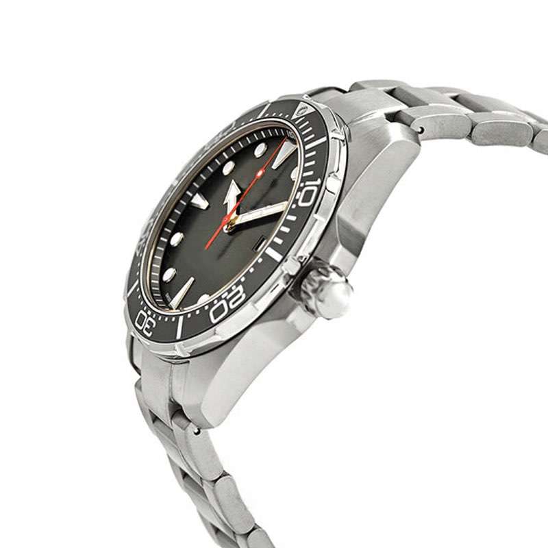 GD-1004 Gun Color Stainless Steel Gray Sunray Dial Quartz Movement Top Quality Mens Diver Watch