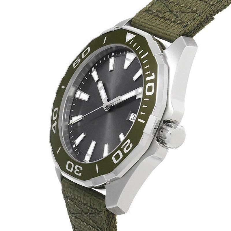 GD-1031 Fashion Diver Watch For Man Green Black Dial With Nylon Band Good Quality Stainless Steel Mens Watch