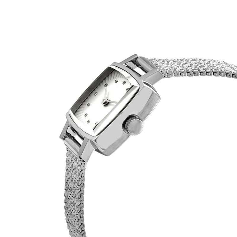 GF-7074 Unique Steel Color Women’s Watch Square Shape Watches For Ladies Mesh Band Custom Logo Watch