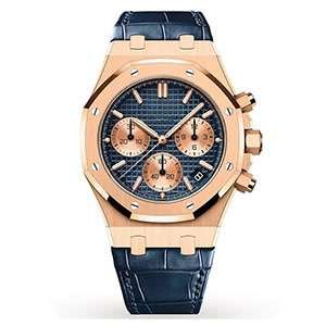 GM-1129 Rose Gold Stainless Steel Case With Leather Strap Mens Watch With Genuine Leather Strap