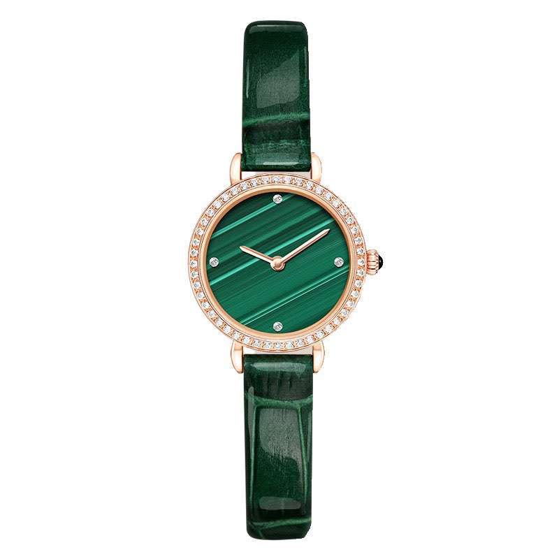 Hot Sale Style Vintage Little Green Watch Genuine Leather Band Watches For Ladies Custom Color GF-7080