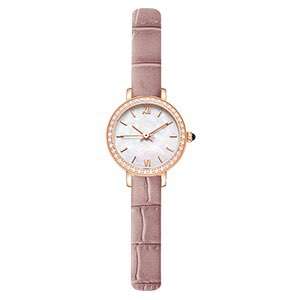 Rose Gold Case With Pink Leather Band Ladies Wrist Watch Good Quality China Watch Manufacturer GF-7084